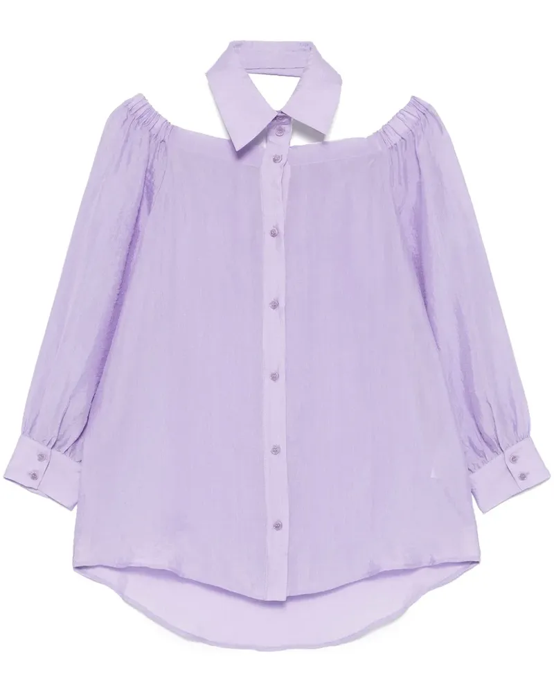 Patrizia Pepe Hemd mit Cut-Out - Violett Violett