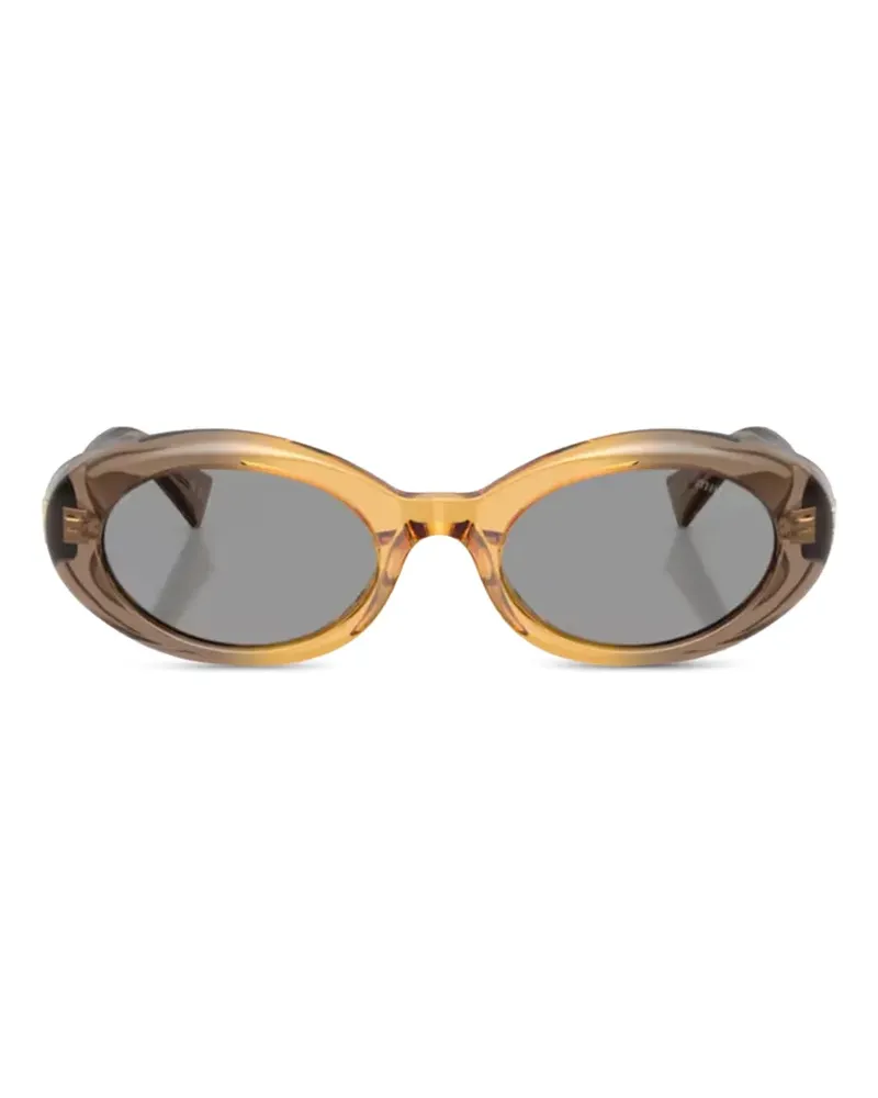 Miu Miu Sonnenbrille mit ovalem Gestell - Nude Nude