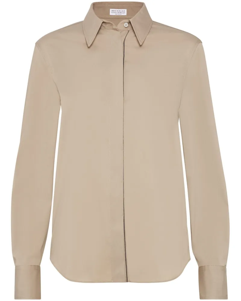 Brunello Cucinelli Hemd aus Popeline - Nude Nude