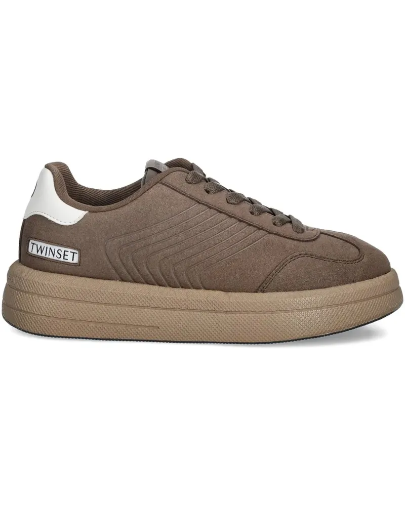 Twin-Set embossed-pattern sneakers - Braun Braun