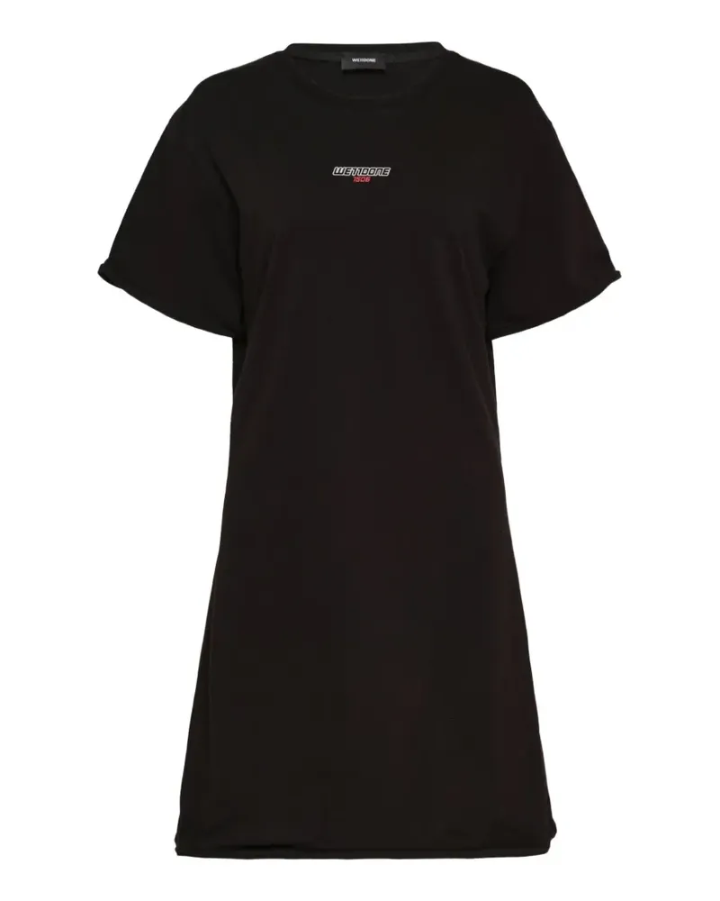 WE 11 DONE logo-print mini dress - Schwarz Schwarz