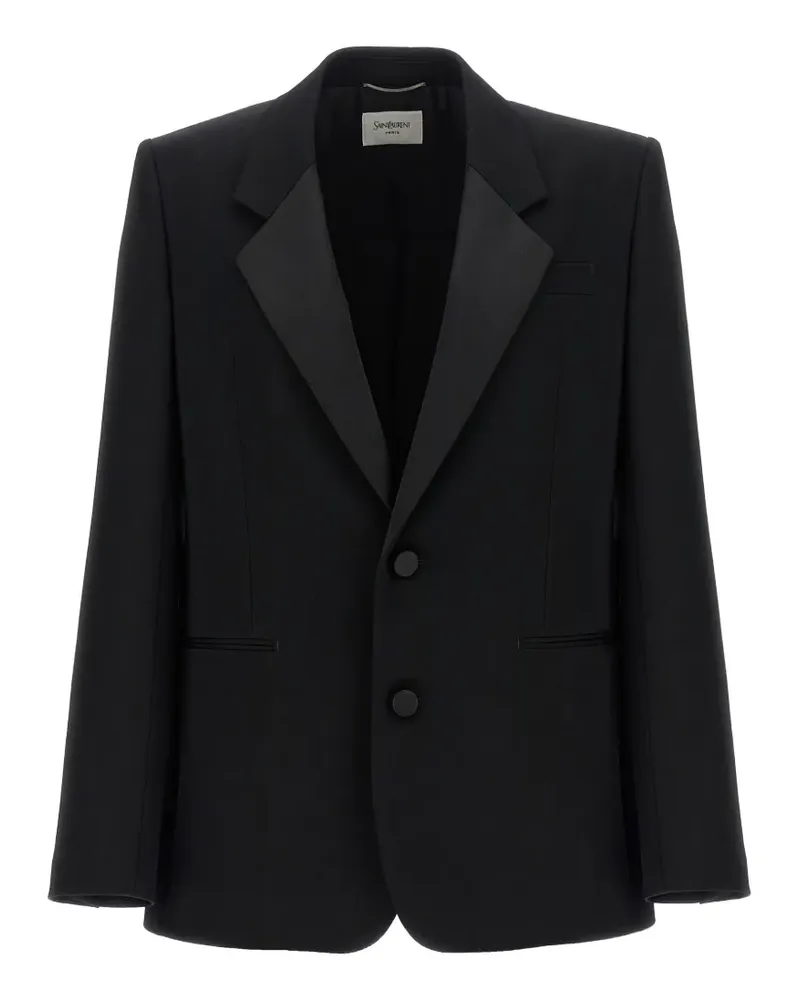Saint Laurent grain de poudre wool blazer - Schwarz Schwarz
