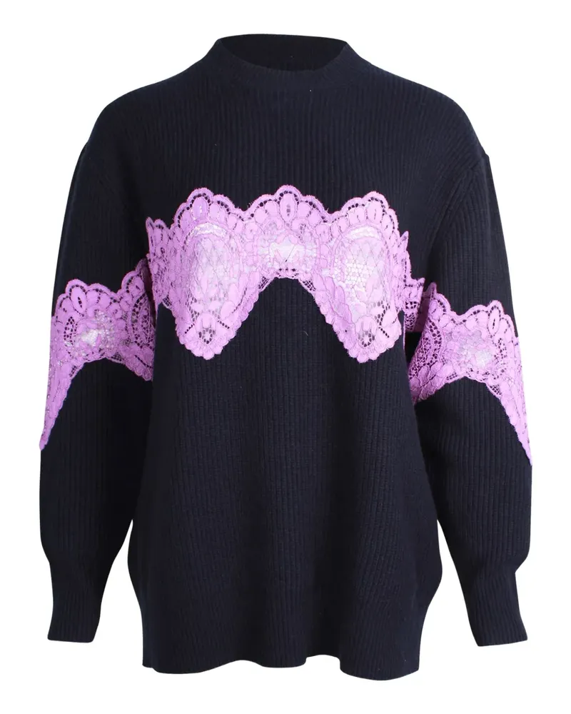 Sandro Pullover mit Spitzeneinsatz - Blau Blau