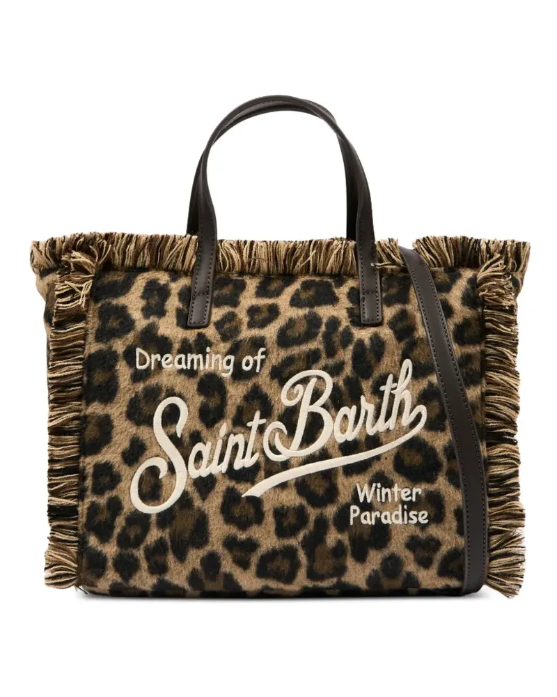 MC2 Saint Barth Colette Tote Bag mit Leopardenprint und Fransen - Braun Braun