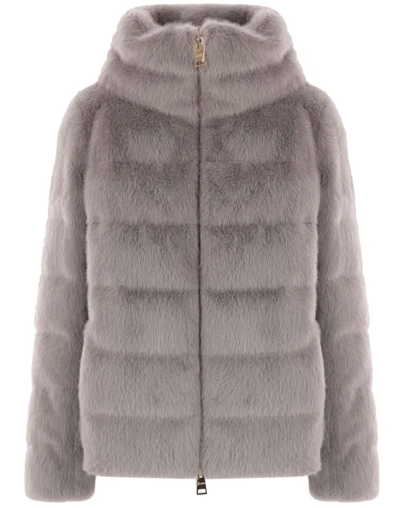 Herno Wattierte Jacke aus Faux Fur - Grau Grau