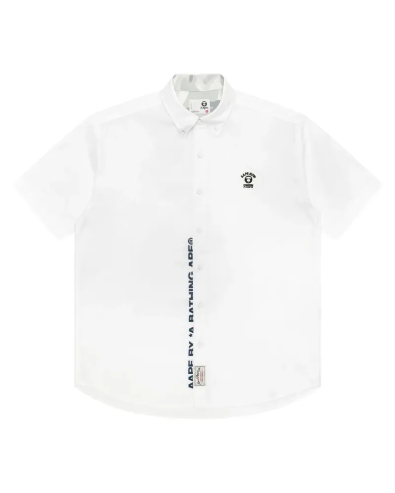 BAPE logo-patch short-sleeve shirt - Weiß Weiß