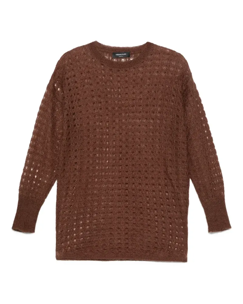 Fabiana Filippi Pullover mit Lochstrickmuster - Braun Braun
