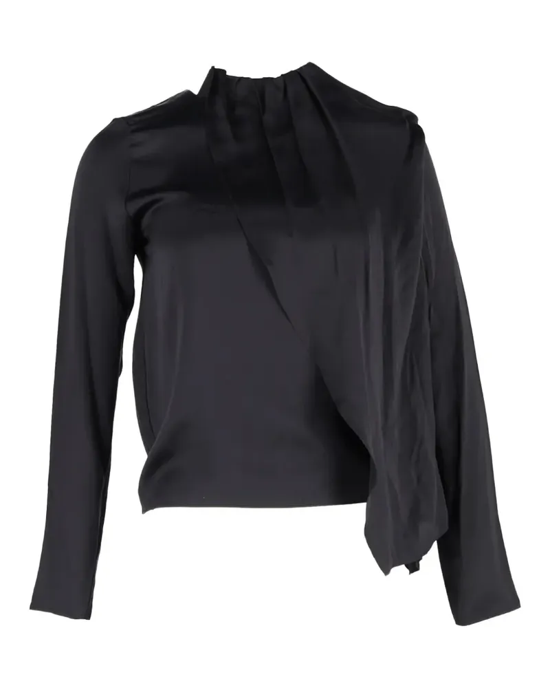 Dodo Bar Or Drapierte Berna Seidenbluse mit Schal - Schwarz Schwarz