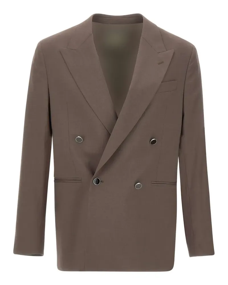 Manuel Ritz double-breasted peak lapel blazer - Braun Braun