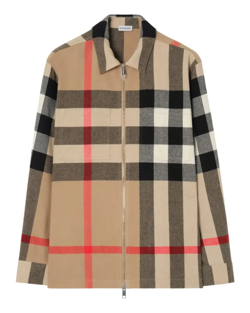 Burberry Karierte Hemdjacke aus Wolle - Nude Nude