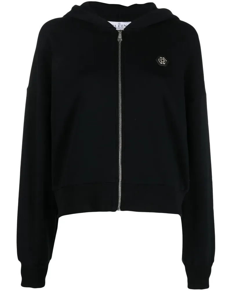 Philipp Plein Kapuzenjacke mit Totenkopf - Schwarz Schwarz
