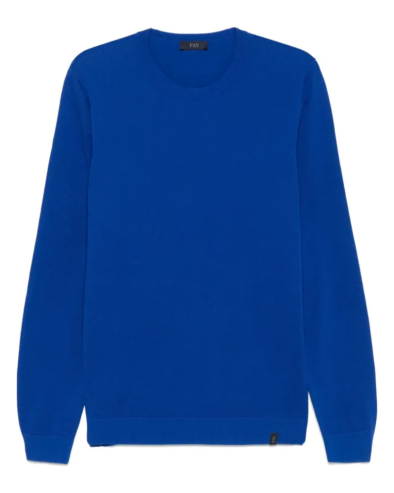 Fay Sweatshirt mit rundem Ausschnitt - Blau Blau