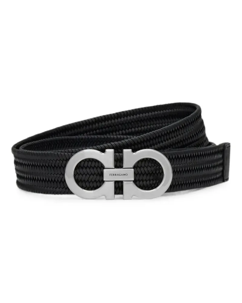 Ferragamo Elastischer Gancini Gürtel - Schwarz Schwarz