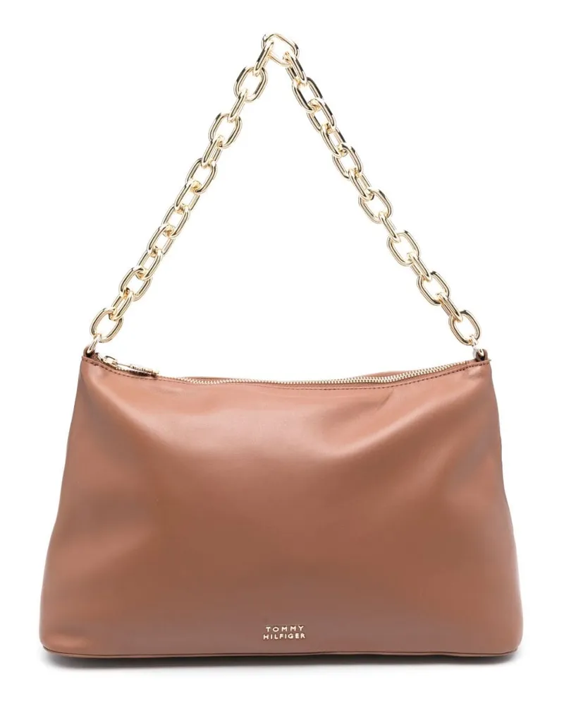 Tommy Hilfiger Schultertasche mit Kettenriemen - Braun Braun