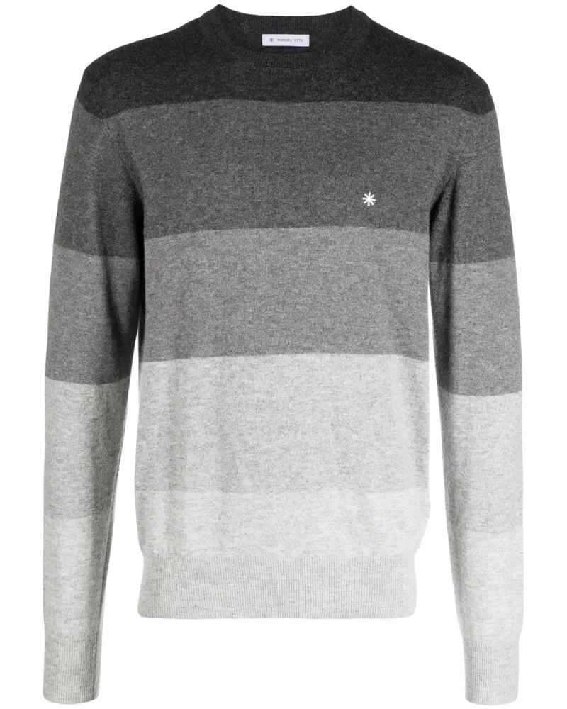 Manuel Ritz Strickpullover mit Logo-Stickerei - Grau Grau