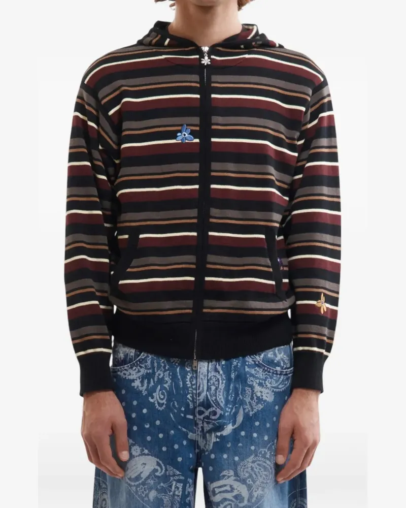 Perks and Mini Names Go By striped zip-up hoodie - Schwarz Schwarz