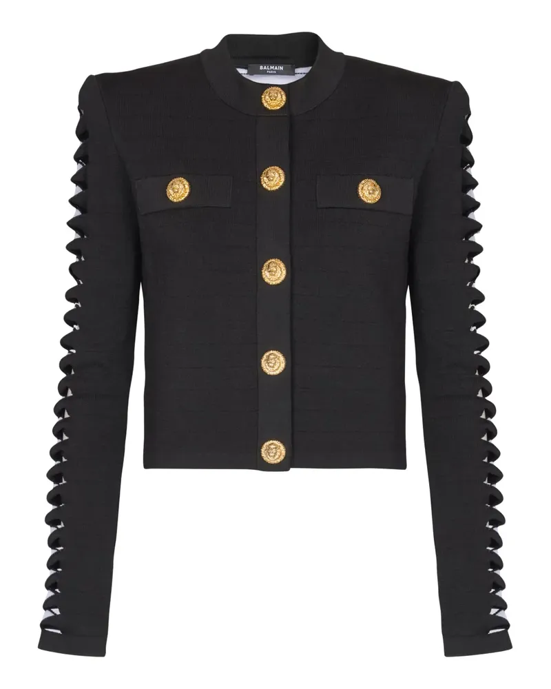 Balmain Cardigan mit Cut-Outs - Schwarz Schwarz
