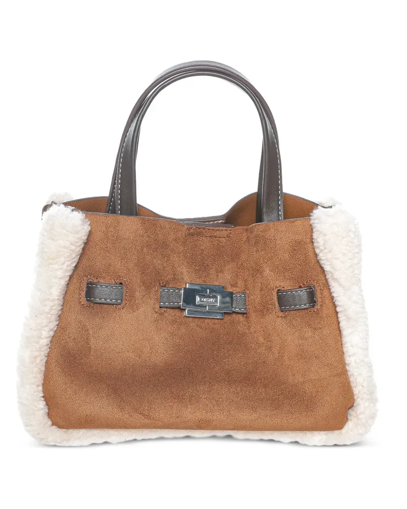 DKNY Bryar Schultertasche mit Shearling - Braun Braun