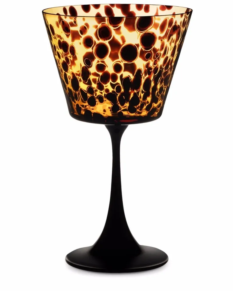 Dolce & Gabbana Weinglas mit Leoparden-Print - Braun Braun