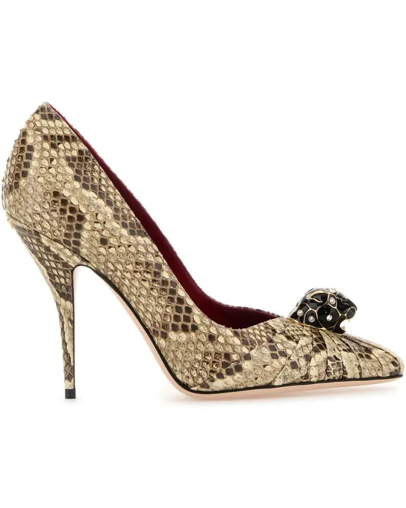 Valentino Garavani Pumps mit Pythonleder-Detail - Nude Nude