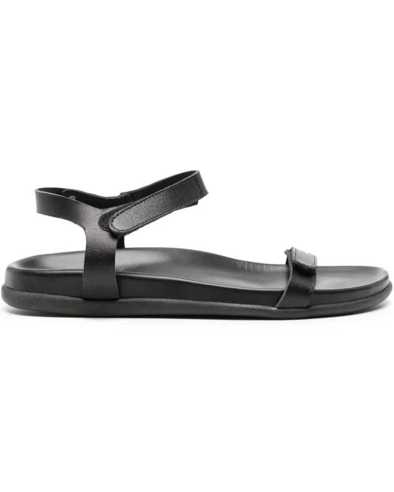 Ancient Greek Sandals Poros Sandalen mit Klettverschluss - Schwarz Schwarz