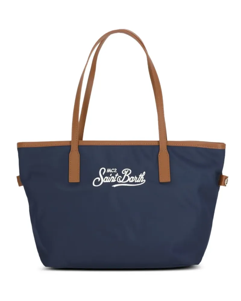 MC2 Saint Barth Mittelgroße City Bag Schultertasche mit Logo-Stickerei - Blau Blau