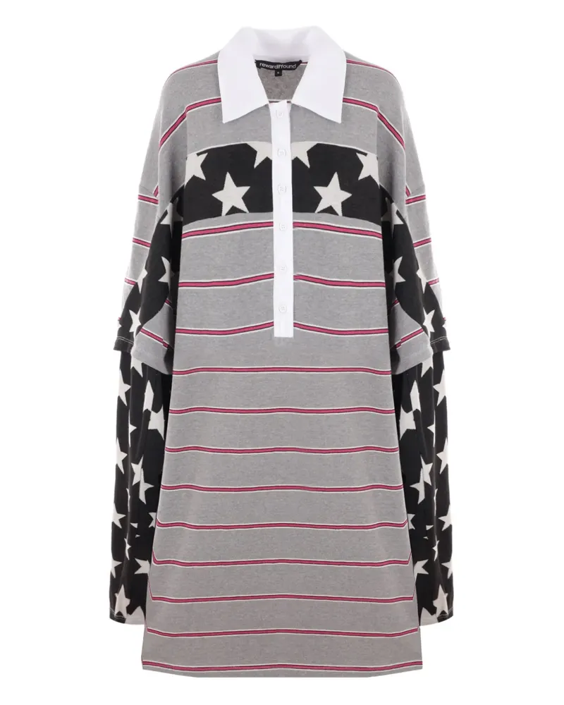 Reward If Found Gestreiftes Poloshirt - Grau Grau