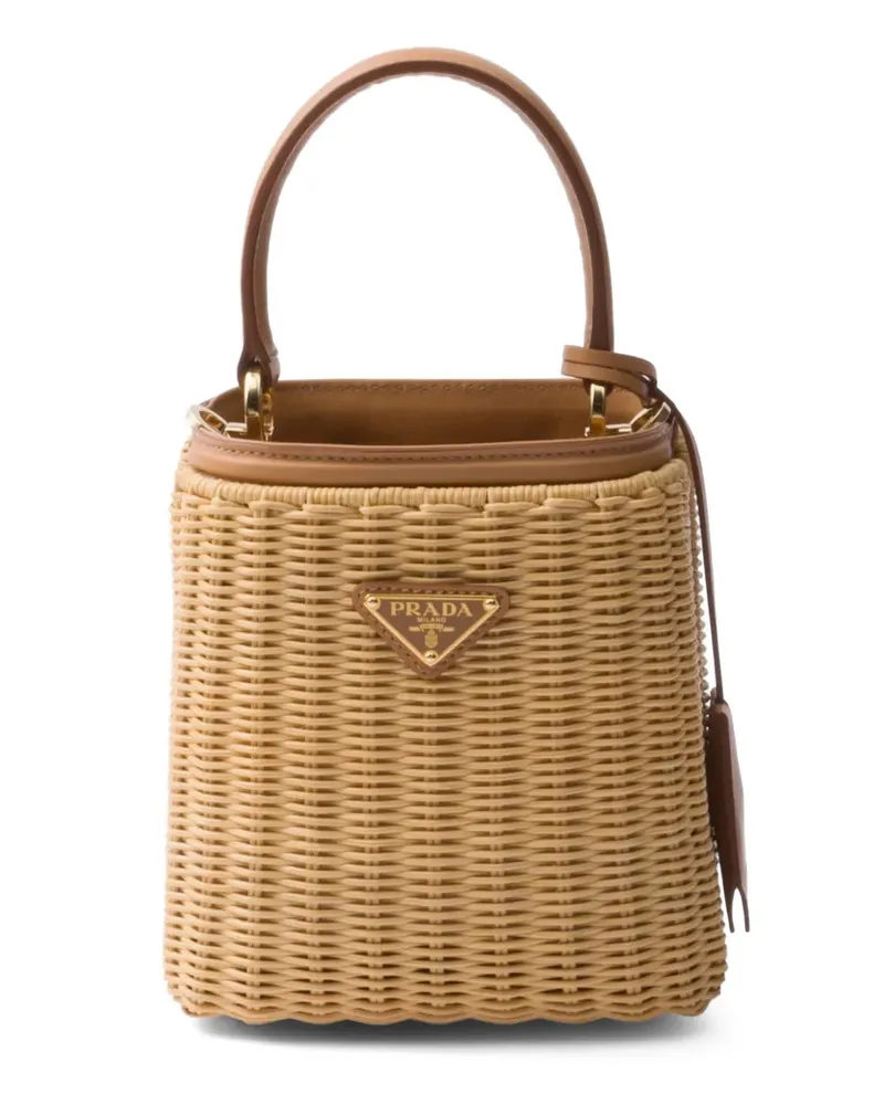 Prada Mini Panier Beuteltasche - Nude Nude