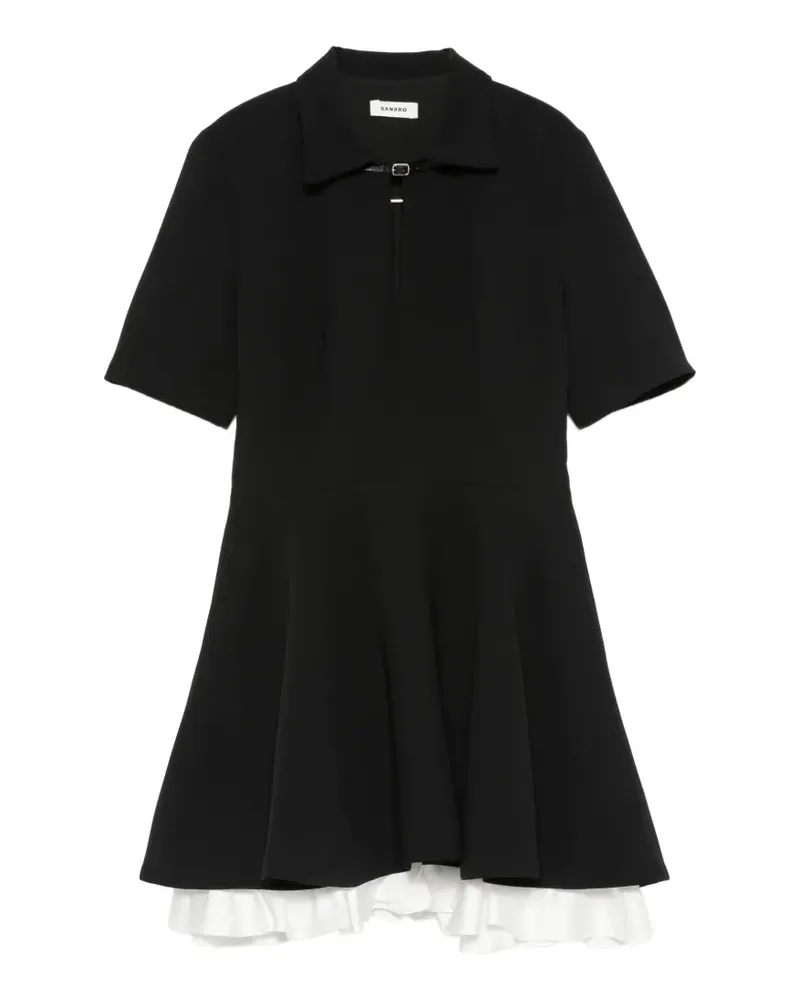 Sandro Minikleid mit Rüschen - Schwarz Schwarz