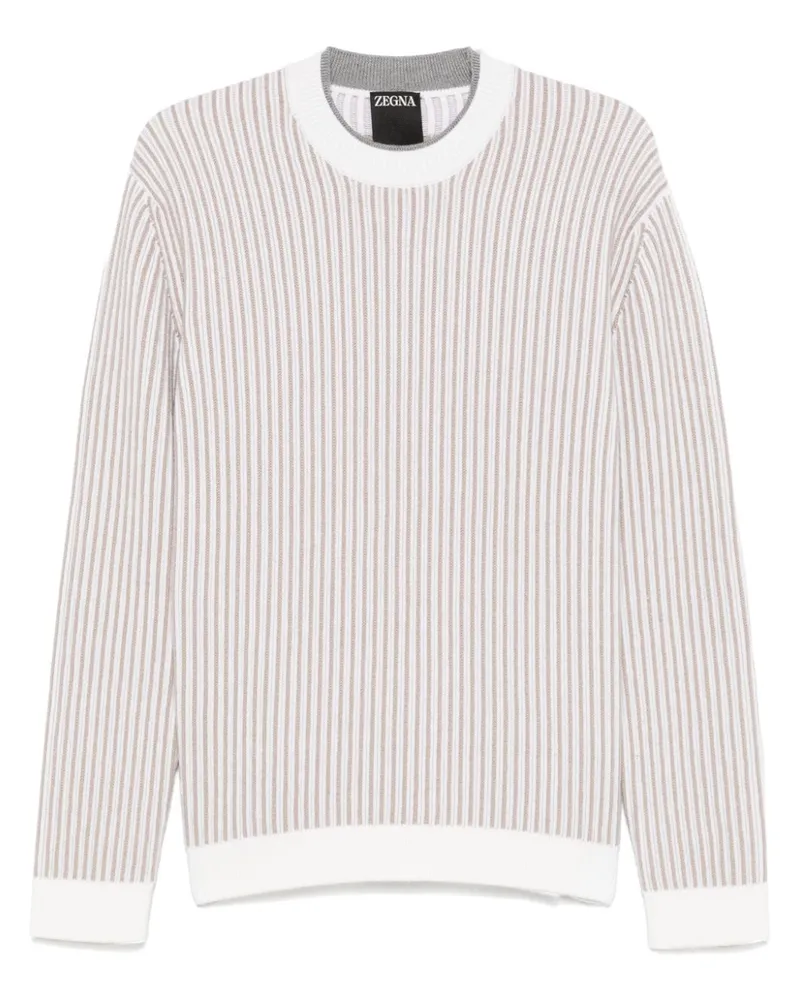 Ermenegildo Zegna Gestreifter Pullover - Nude Nude
