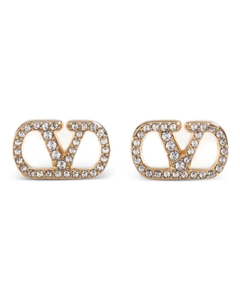 Valentino Garavani VLogo Signature earrings in metal and Swarovski® crystals - Gold Gold