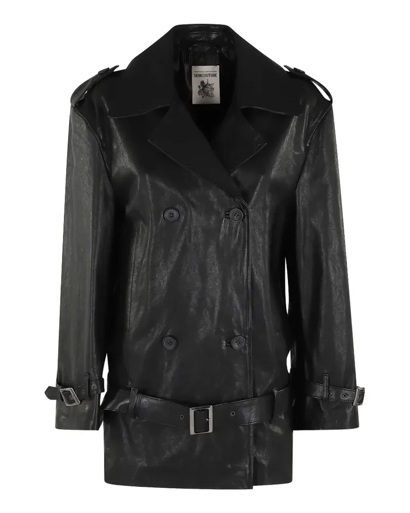 Semicouture Doppelreihige Lara Jacke - Schwarz Schwarz