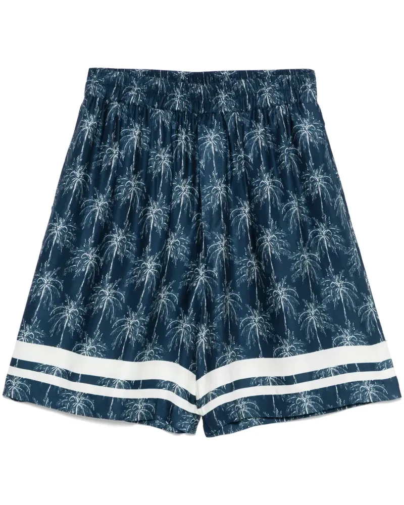 Laneus Shorts mit Palmen-Print - Blau Blau