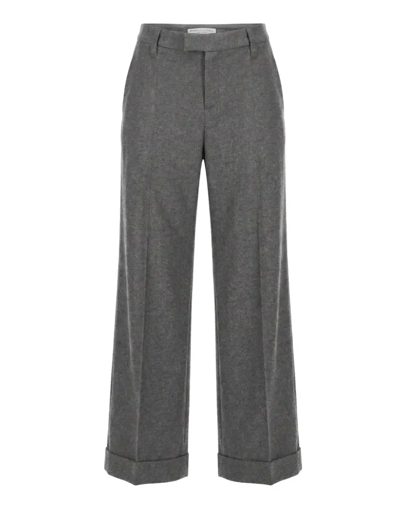 Brunello Cucinelli pressed-crease turn-up trousers - Grau Grau