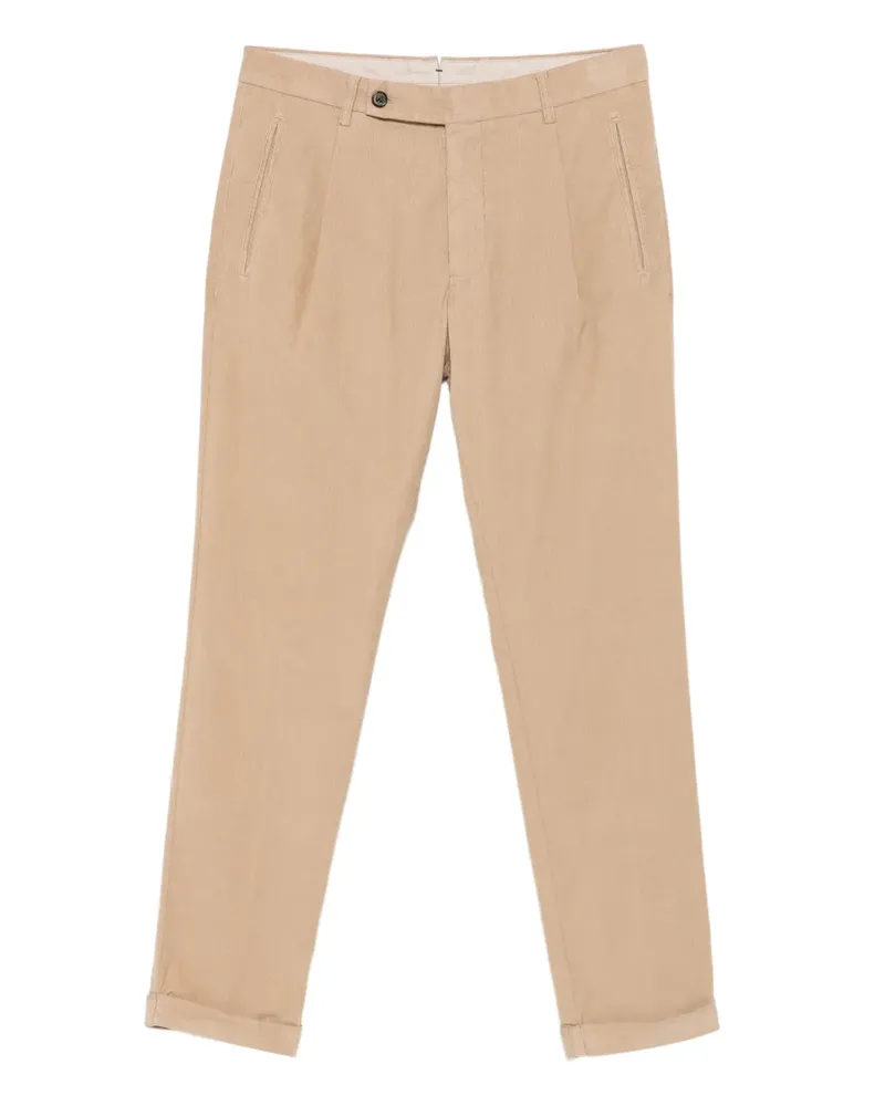 Berwich Bundfaltenhose mit Mikro-Einsätzen - Nude Nude