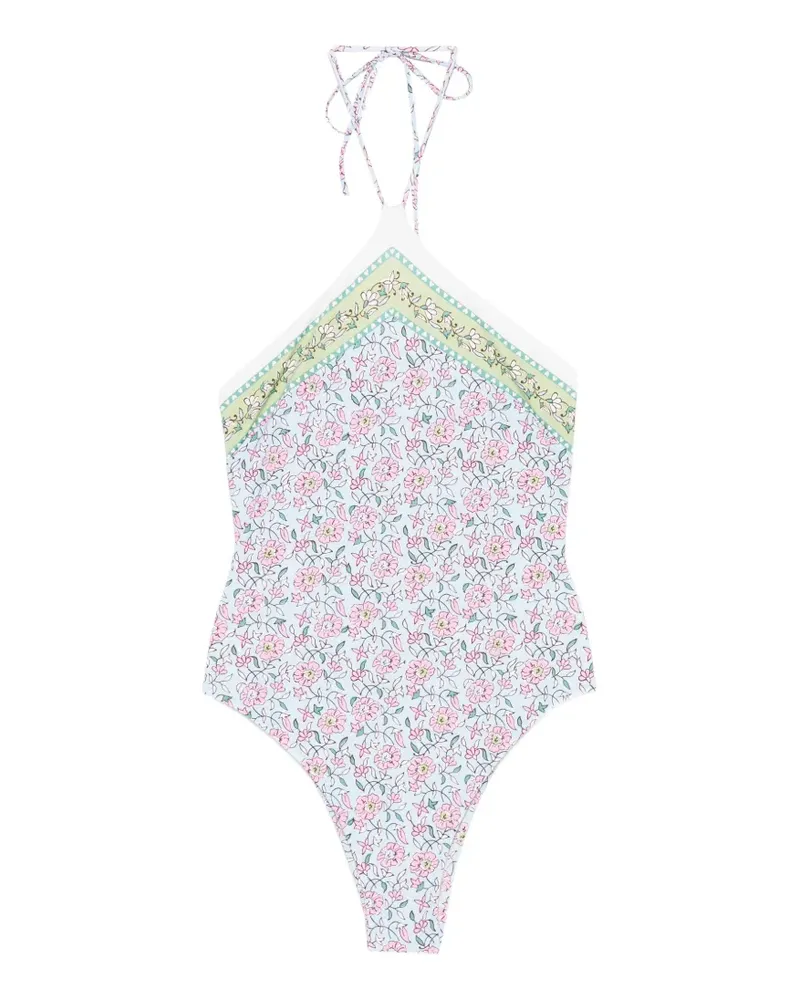 MC2 Saint Barth Meryem floral-print swimsuit - Blau Blau