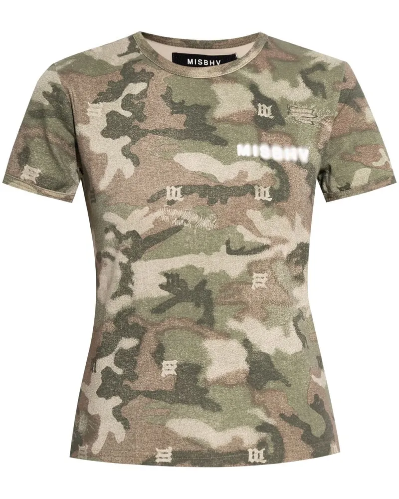 MISBHV T-Shirt mit Logo-Print - Grün Grün