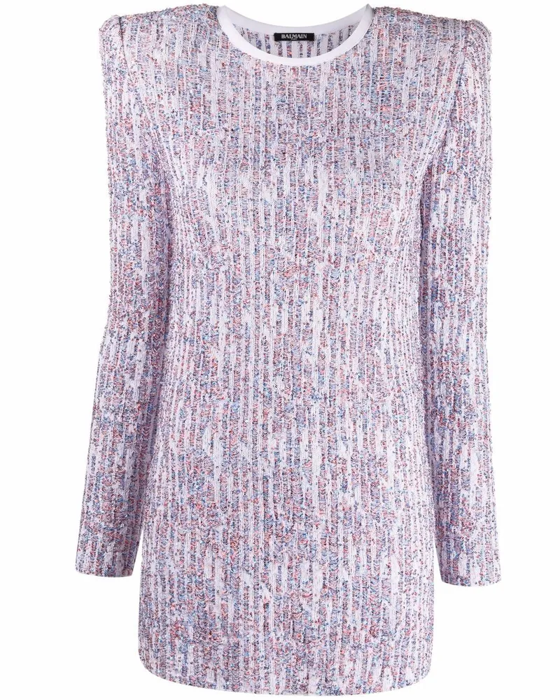 Balmain Kleid mit Paillettenstickerei - Blau Blau