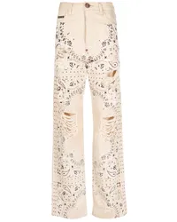 Philipp Plein Jeans mit Paisley-Print Nude