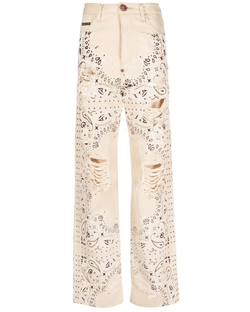 Philipp Plein Jeans mit Paisley-Print - Nude Nude