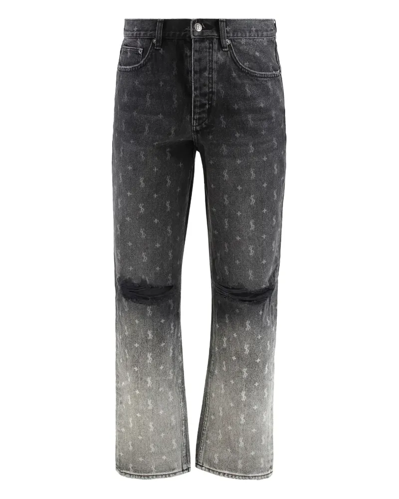 ksubi Ausgeblichene Batik-Jeans mit Dollarzeichen - Grau Grau