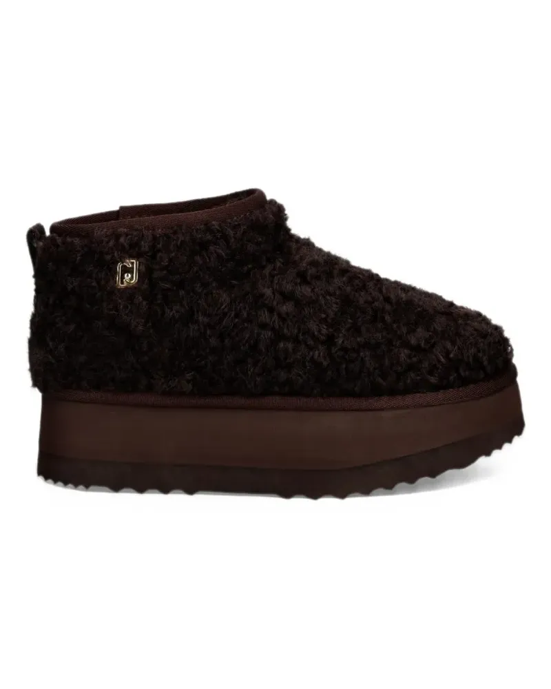 Liu Jo Stiefeletten mit Plateau aus Teddy-Stoff - Braun Braun