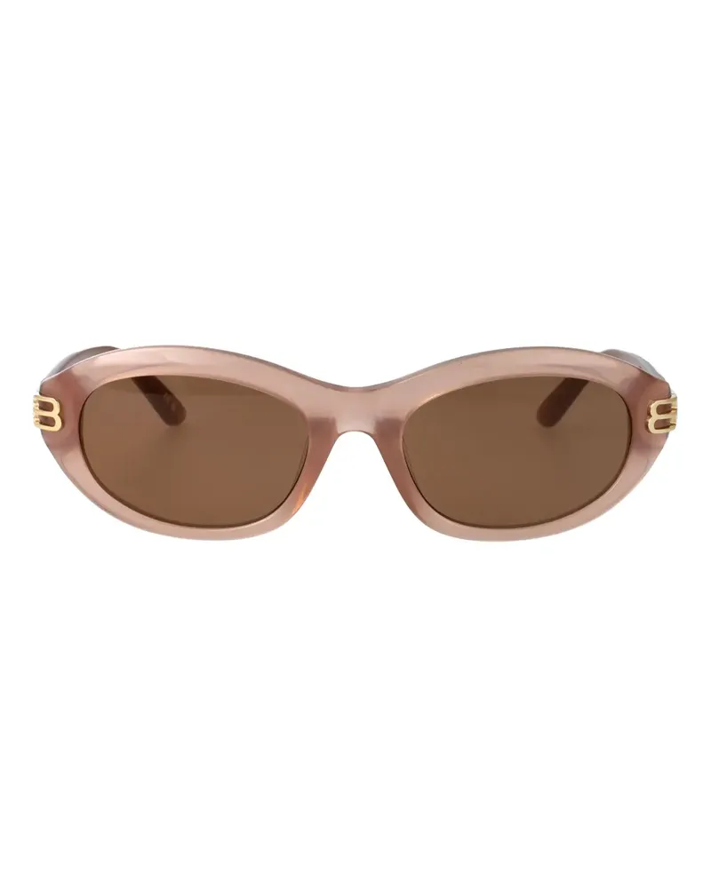 Balenciaga oval-frame sunglasses - Nude Nude