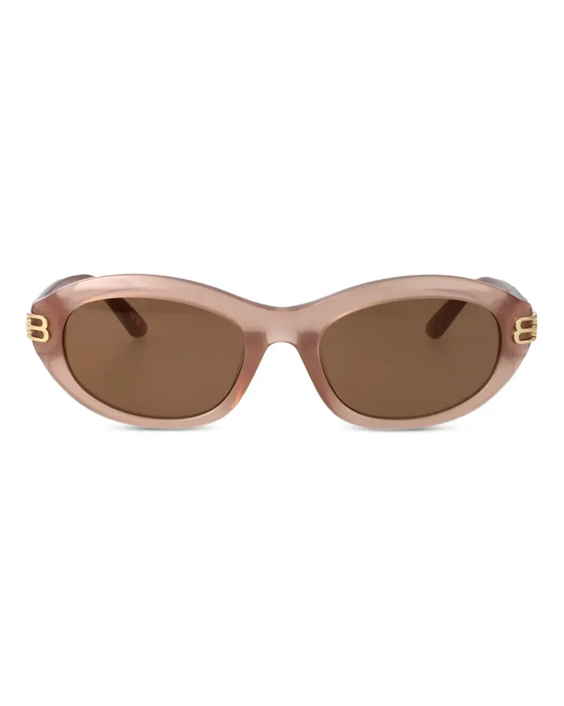Balenciaga Sonnenbrille mit ovalem Gestell - Nude Nude