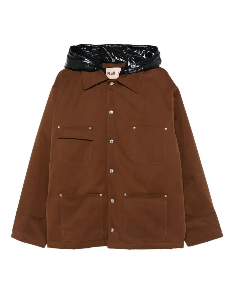PLAN C Jacke mit Kapuze - Braun Braun