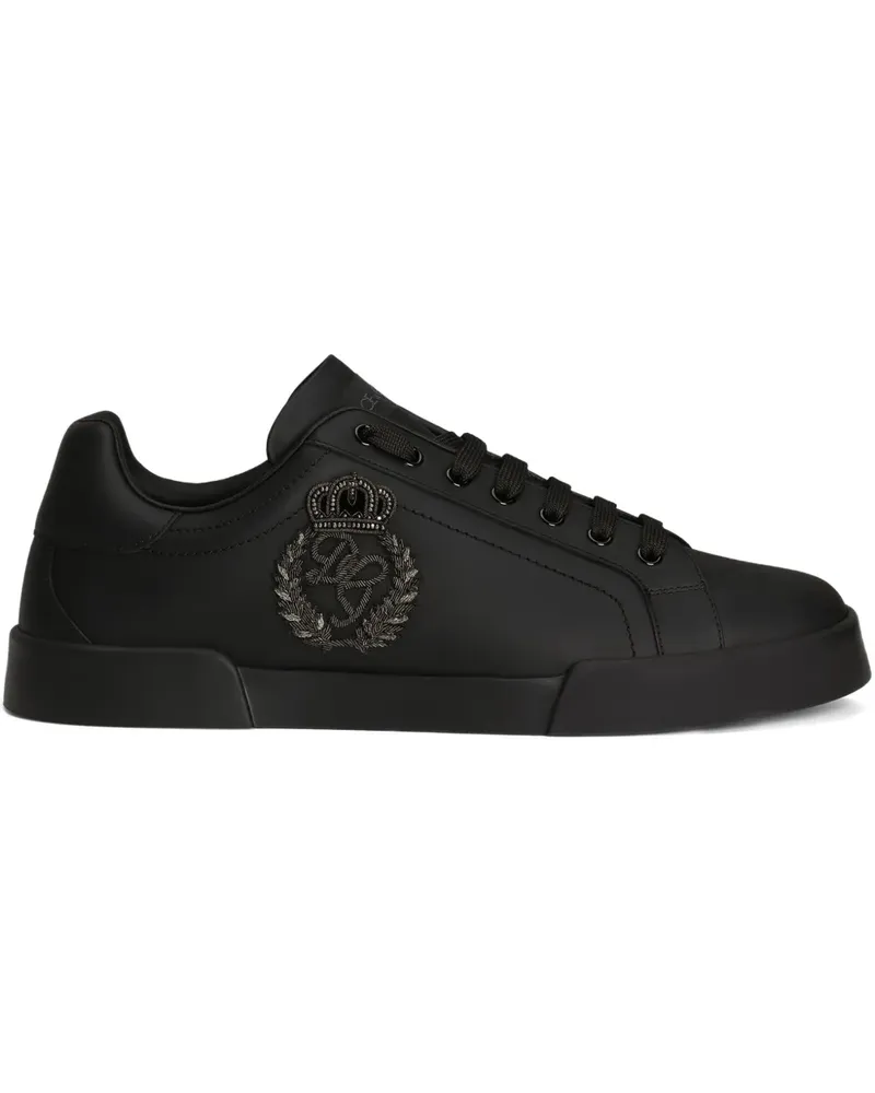 Dolce & Gabbana Sneakers mit Logo-Applikation - Schwarz Schwarz
