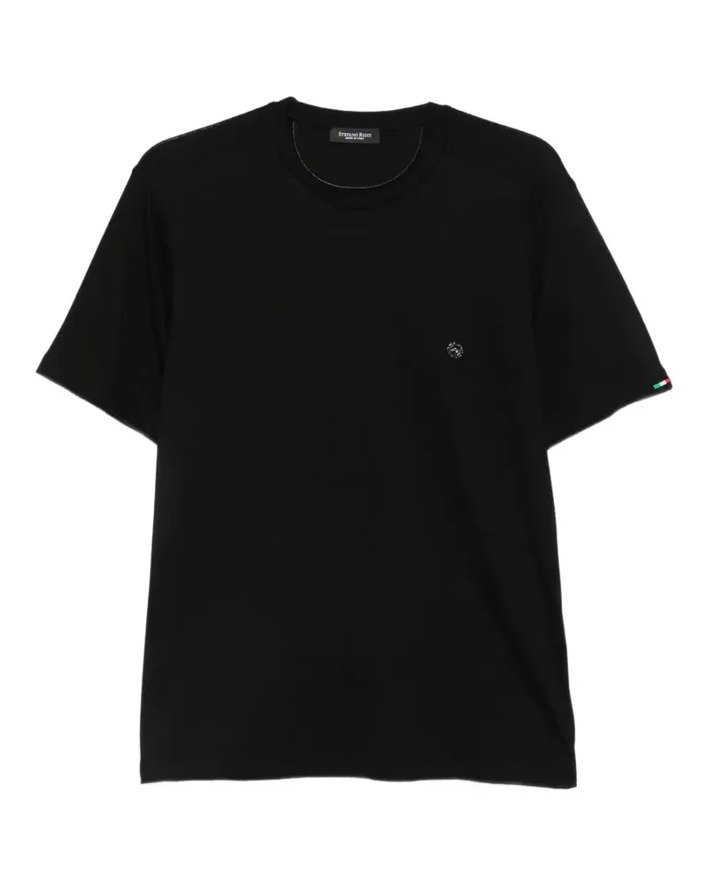 Stefano Ricci logo-plaque T-shirt - Schwarz Schwarz