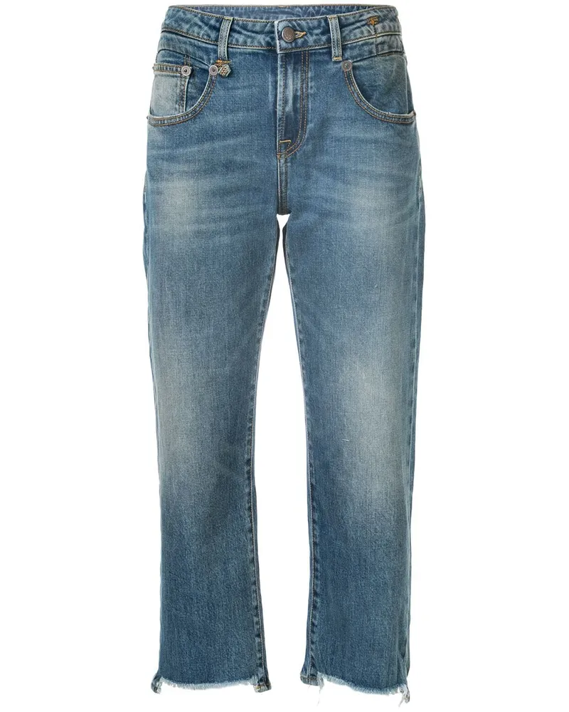 R13 Gerade Cropped-Jeans - Blau Blau