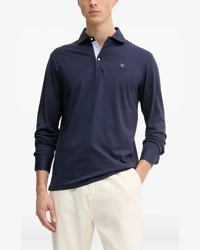 Hackett Langärmeliges Poloshirt - Blau Blau