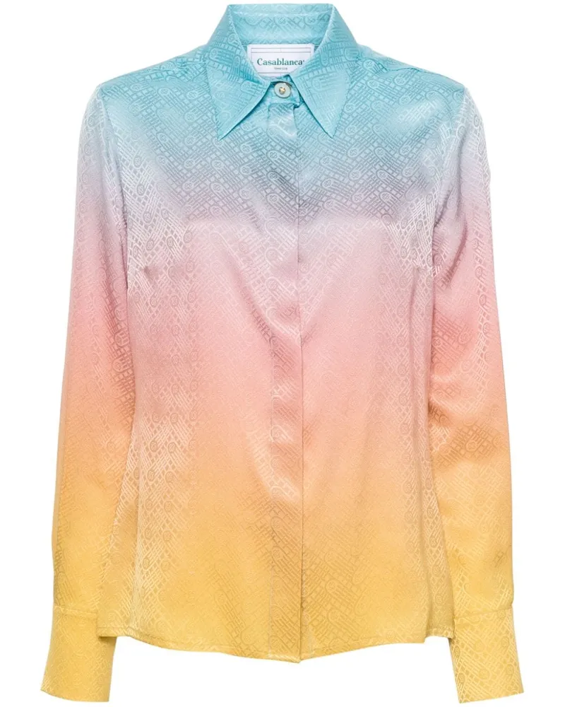 Casablanca Paris Pastel Gradient Seidenhemd - Blau Blau